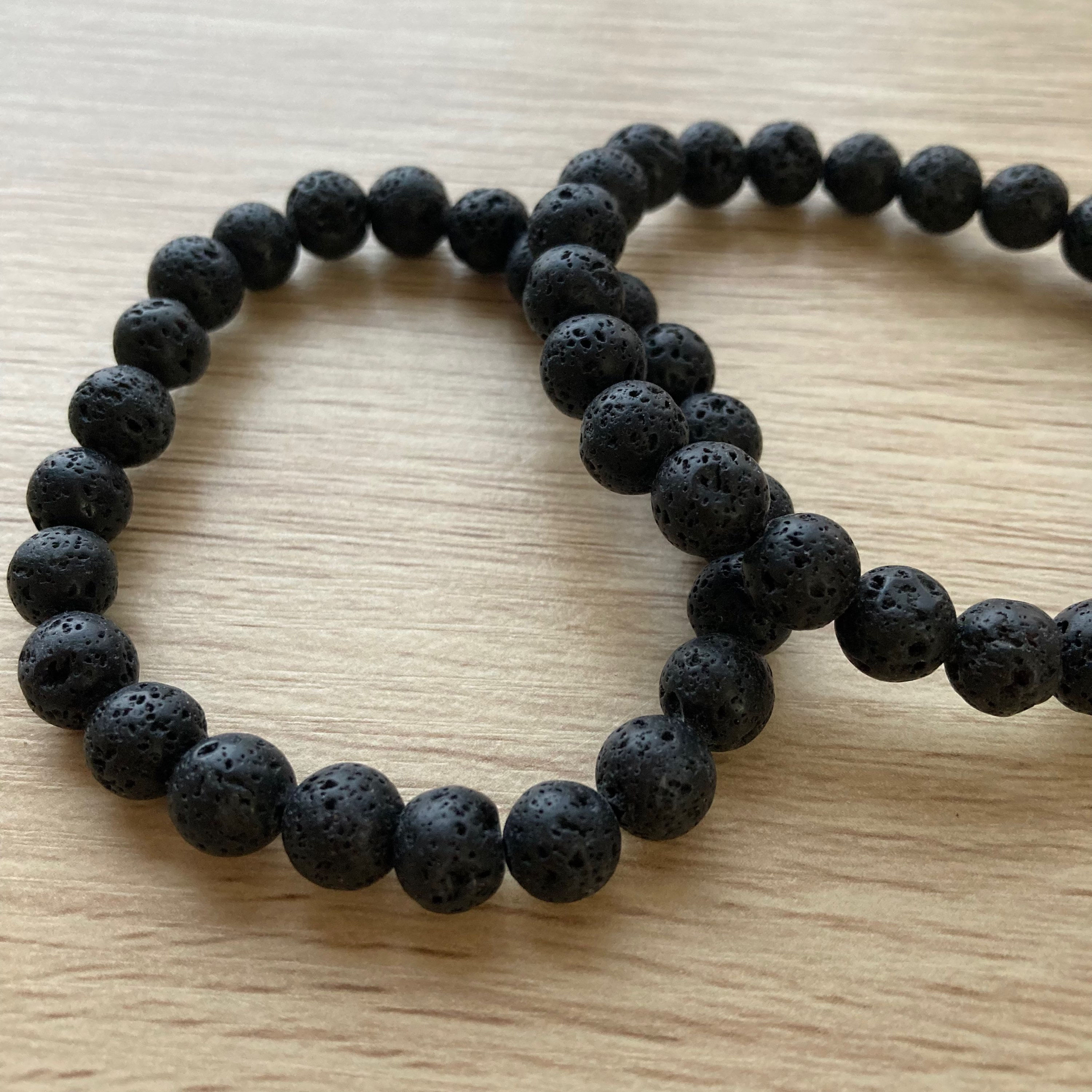 Lava Stone 8mm Round Bead Bracelet
