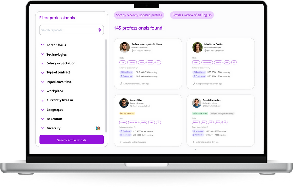 mockup - candidates filter