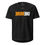 Thumbnail: Black ONE MORE Horizon motivational workout shirt with mirror readable design, front view.