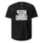 Black KEEP GOING Classic motivational workout shirt with mirror readable design, front view.