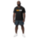 Thumbnail: Man wearing the BEAST MODE Horizon motivational workout shirt in black, front view.