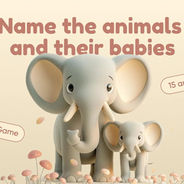 A guessing game template focused on baby animals for kids.