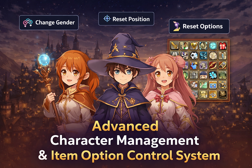 Advanced Character Management & Item Option Control System