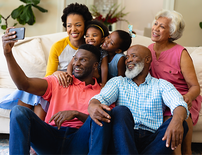 Smiling african american three generatio