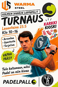 Padel turnaus lauantaina 23.5.