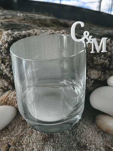 Affordable Personalized Wedding Drink Tags Initials, Custom Glass Toppers, CUSTOM Drink charms, Drink Stirrers, Drink Topper