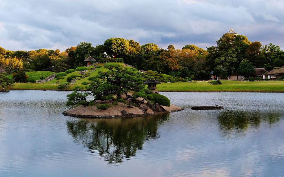 Korakuen Garden landscape in Okayama for the morning half of a Kurashiki day trip