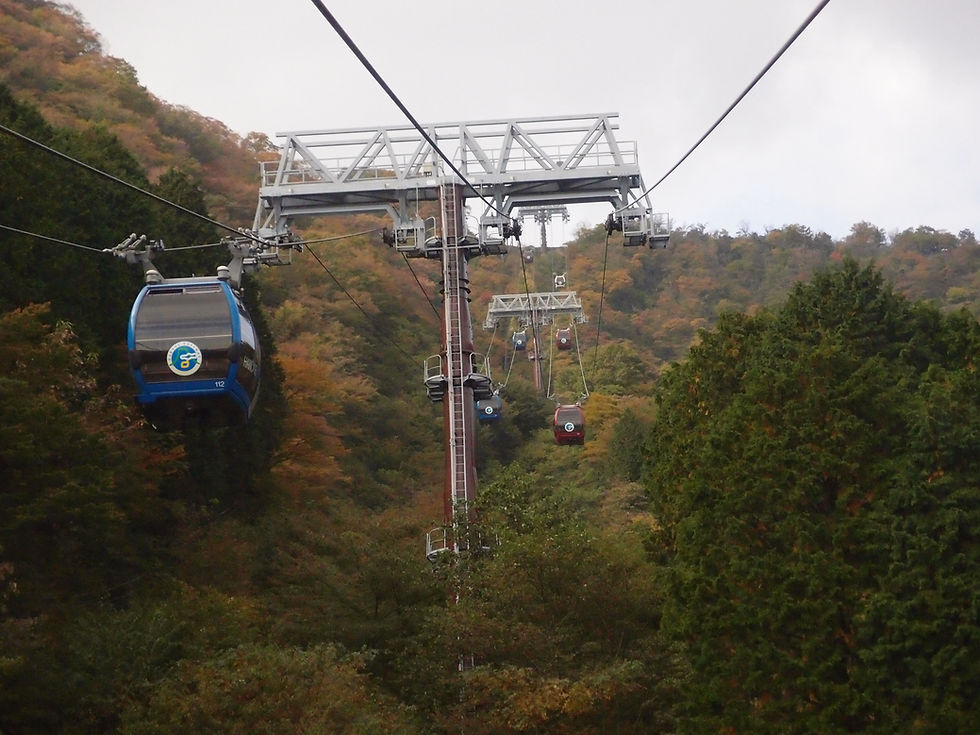 Hakone Ropeway on the Sounzan to Owakudani section, covered by the Hakone Freepass and distinct from the Komagatake Ropeway
