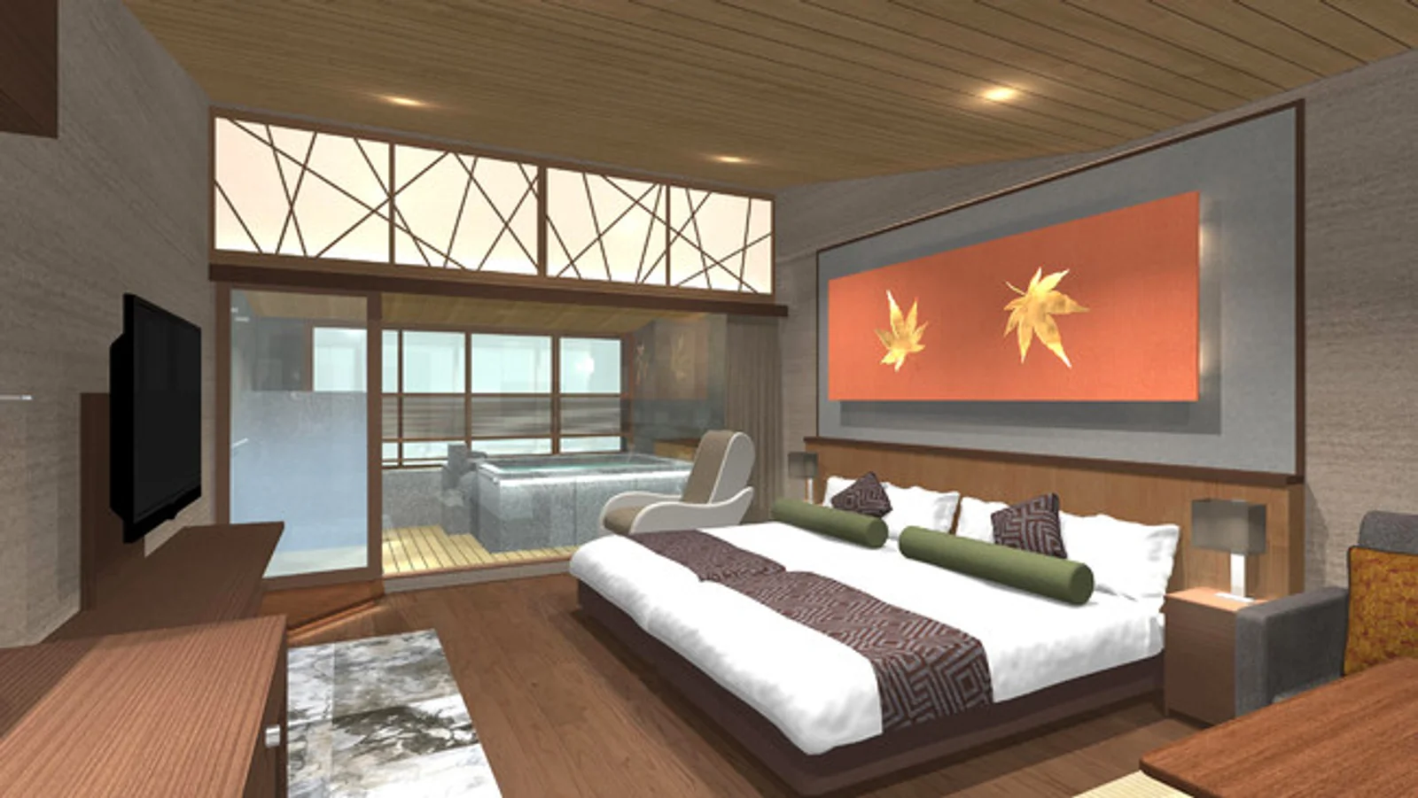 Spacious Otona no Kyujitsu guest room at Kinsuikan