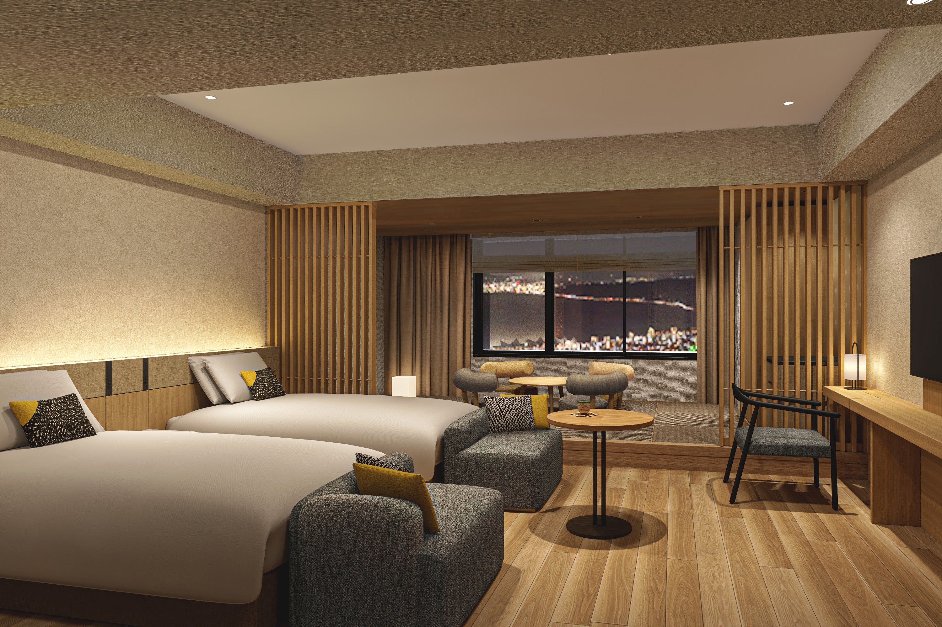 Deluxe guest room in the Hoshi Building at Beppu SUGINOI HOTEL