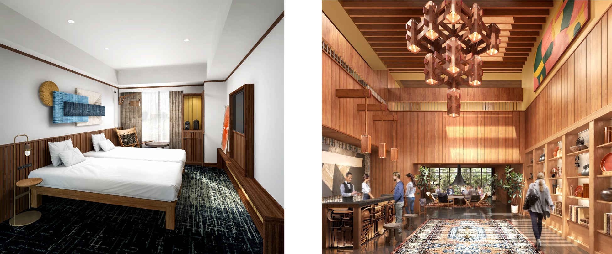 Mercure Hida Takayama 객실과 로비의 목재 인테리어