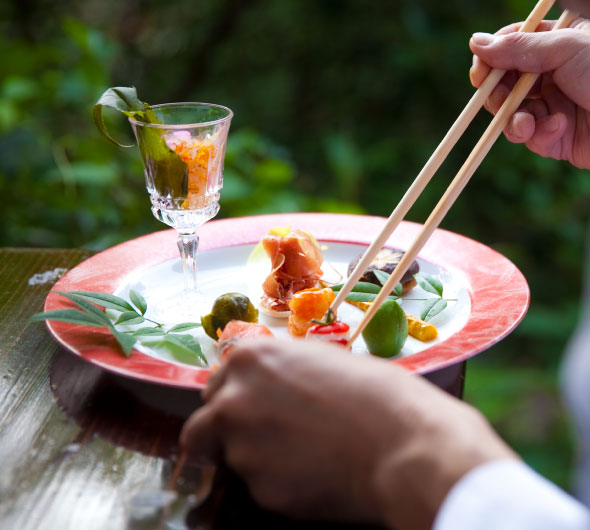 Creative kaiseki meal included in selected half-board plans at Mori no Yu Yufuin Yasuha