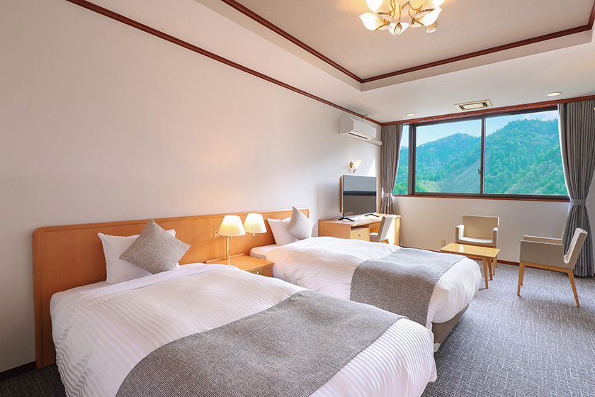 TAOYA Kisoji twin guest room in the Kiso Valley