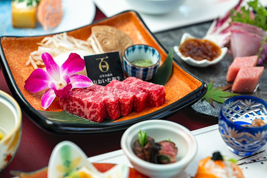 Japanese dinner and wagyu dish served on selected half-board plans at Yufuin Hanayoshi