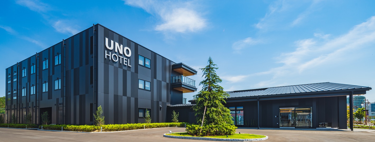 Exterior of UNO HOTEL near Uno Station and Uno Port