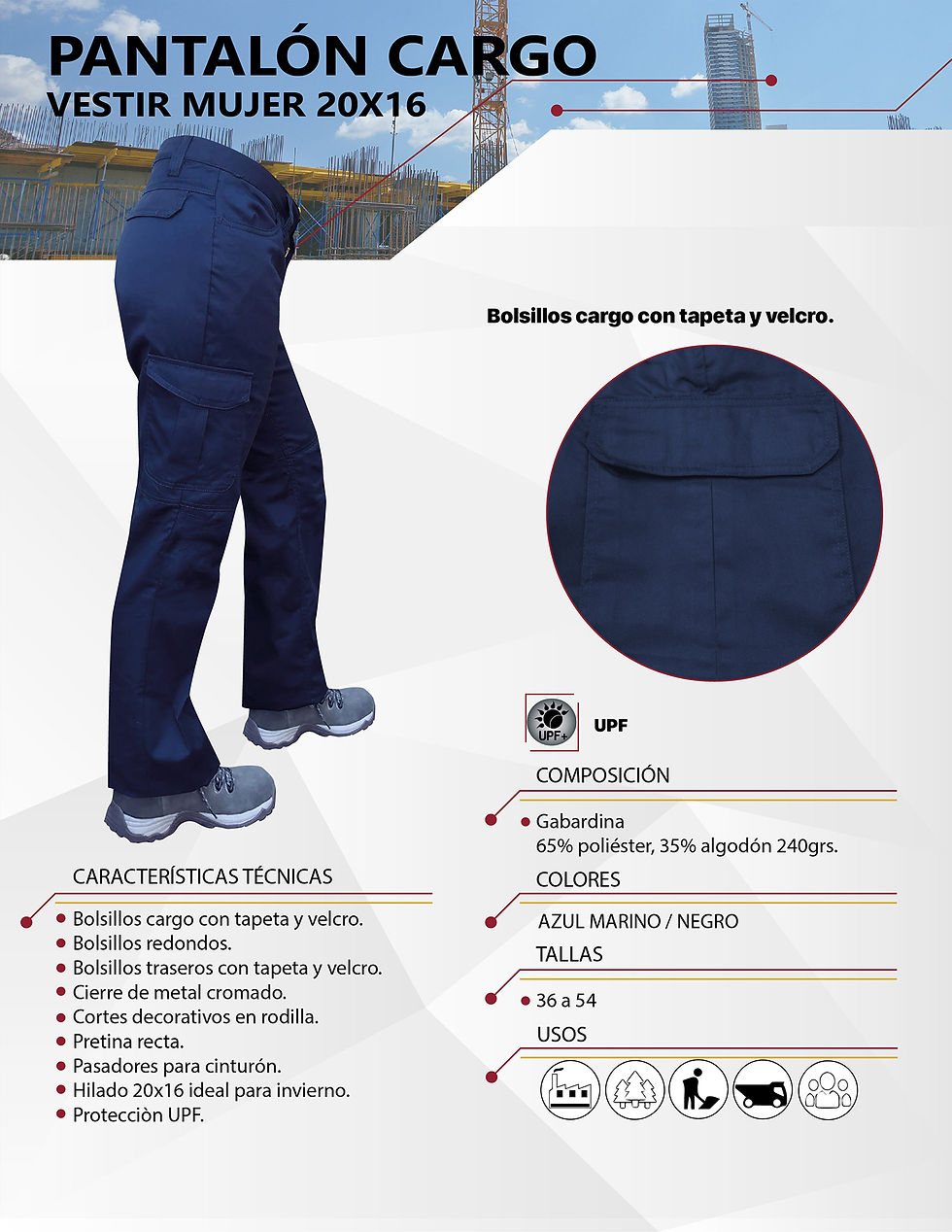 Women's Cargo Pants Yarn 21X16