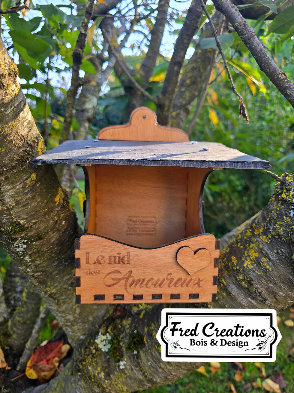 Miniature : Nichoir Bois et Ardoise Semi-ouvert pour Rouge-gorges 