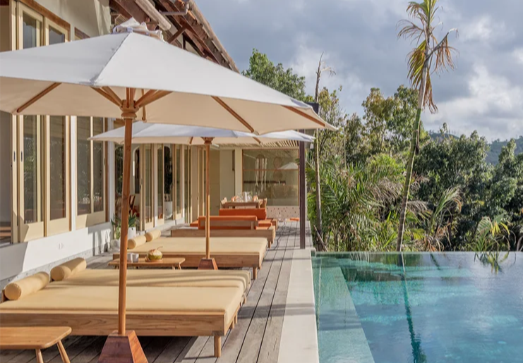 Healthy breakfast at surf yoga retreat villa