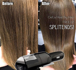 split hair before after example at Bette-Ro's hair salon