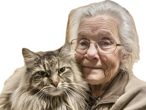 Senior residents bond with senior cats!