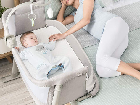 Baby Bassinet,RONBEI Bedside Sleeper Baby Bed Cribs