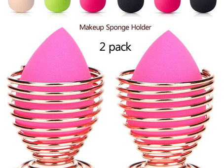 LanMa Beauty Sponge Blender Holder,(2 Pack Rose Gold)