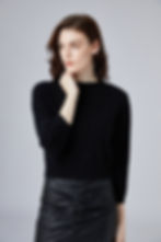 No.24 PURE CASHMERE WIDE SLEEVES CREWNECK TOP