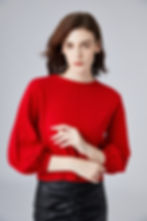 No.30 PURE CASHMERE WIDE SLEEVES CREWNECK TOP