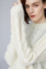 No.22 PURE CASHMERE CROCHET CABLE CREWNECK SWEATER