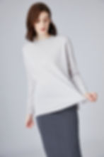 No.44 PURE CASHMERE FREE SIZE CREWNECK SPLIT FORK SWEATER