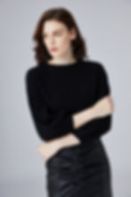 No.24 PURE CASHMERE WIDE SLEEVES CREWNECK TOP