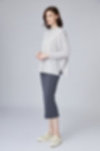No.44 PURE CASHMERE FREE SIZE CREWNECK SPLIT FORK SWEATER
