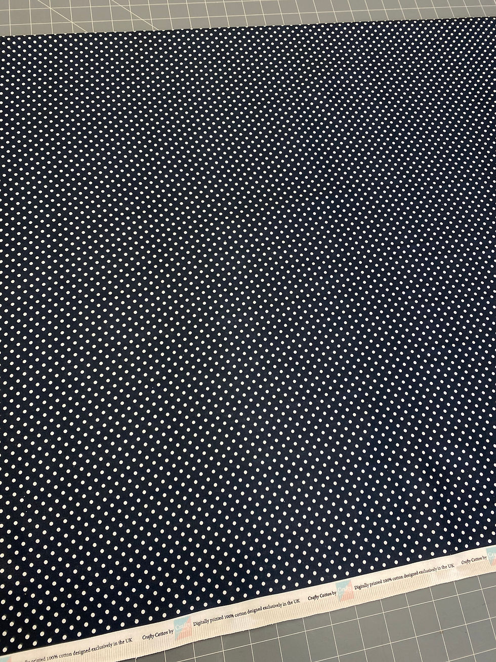 Thumbnail: Navy Polka Dot Poplin