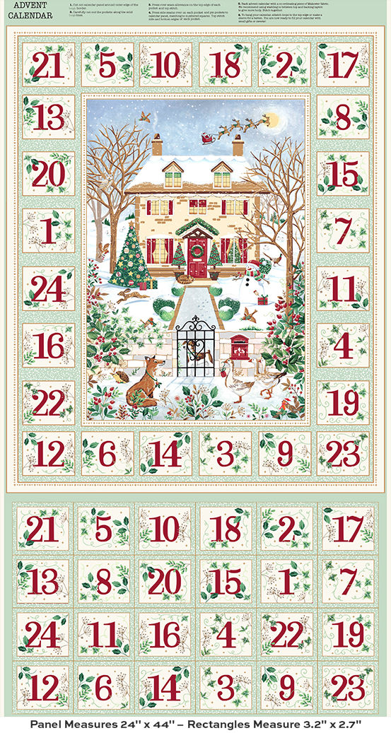 Country Christmas advent calendar green MU-238-G