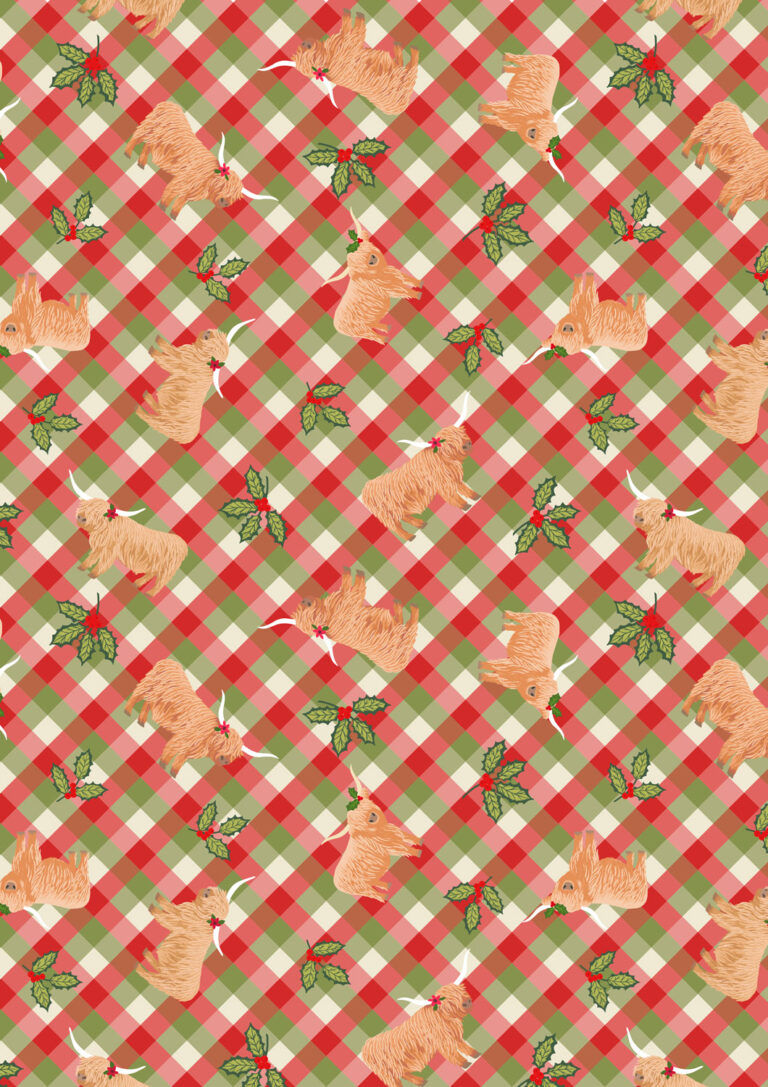 Highlands and holly festive gingham c135c