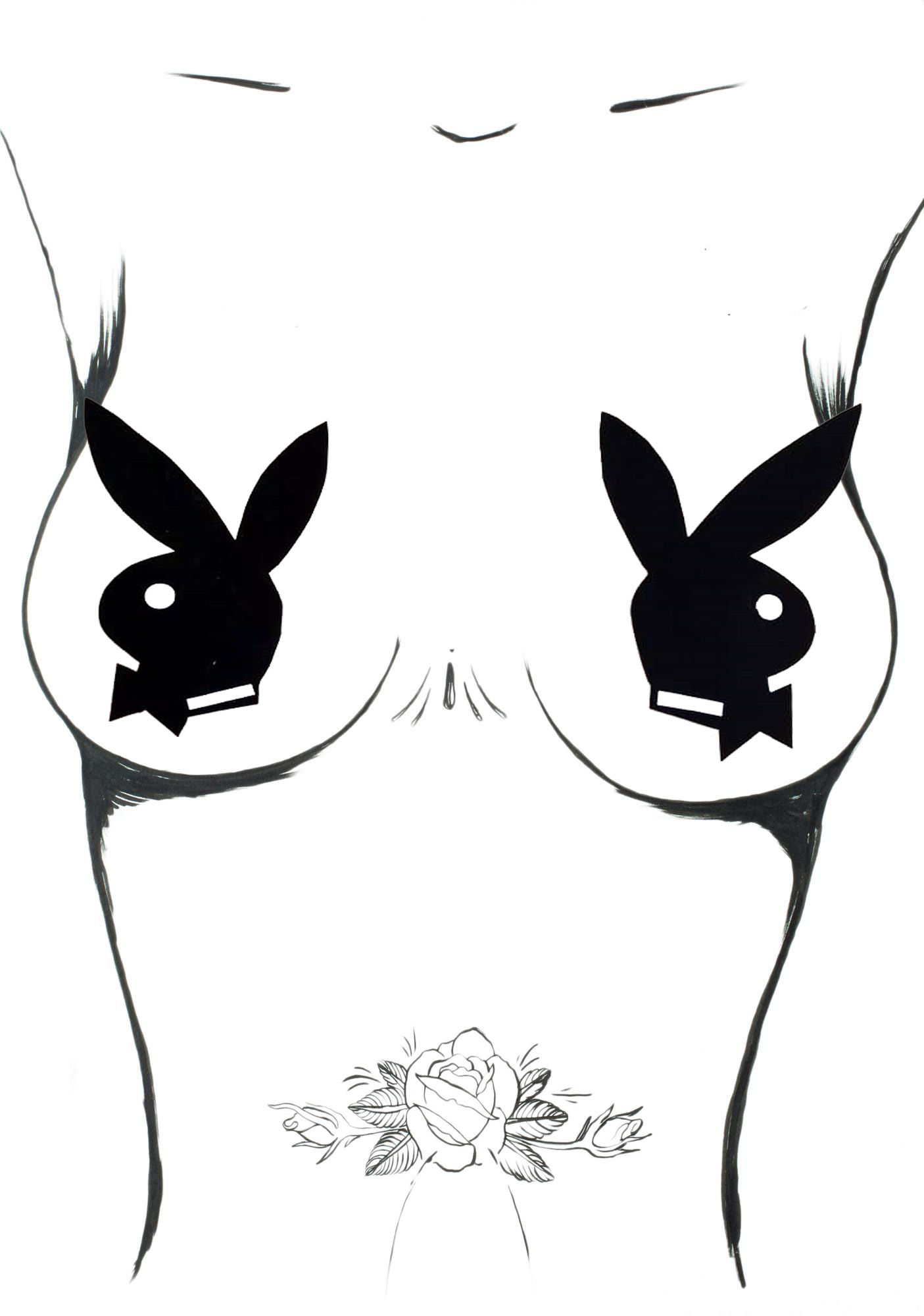 Nippies Cubre Pezones Conejos Negro