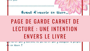 page de garde carnet de lecture