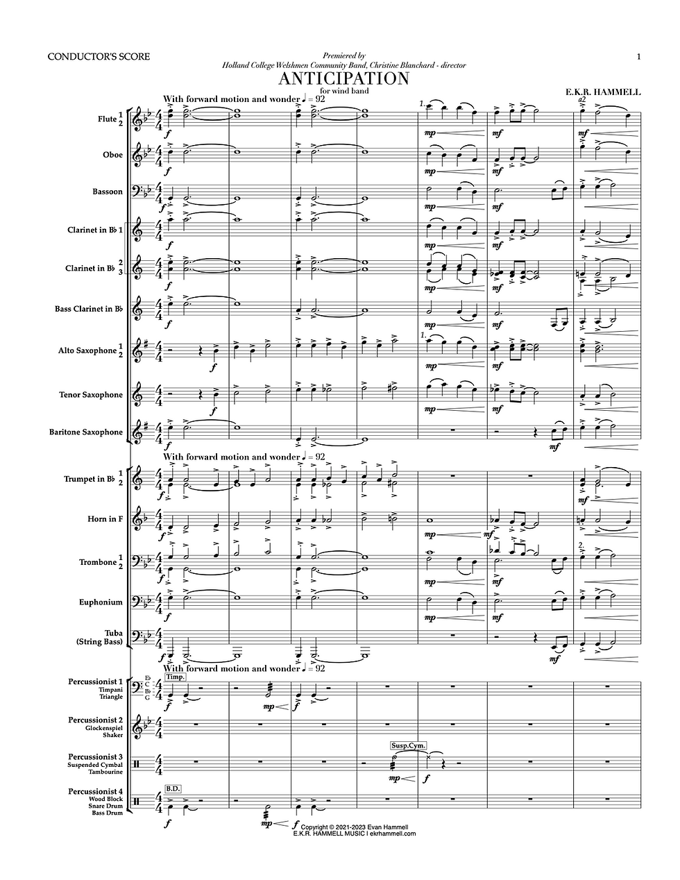 Thumbnail: Anticipation [wind band] - PDF FULL SET