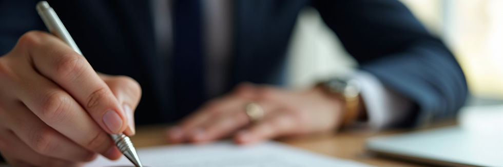 Close-up view of a mobile notary’s official seal and stamp on a document