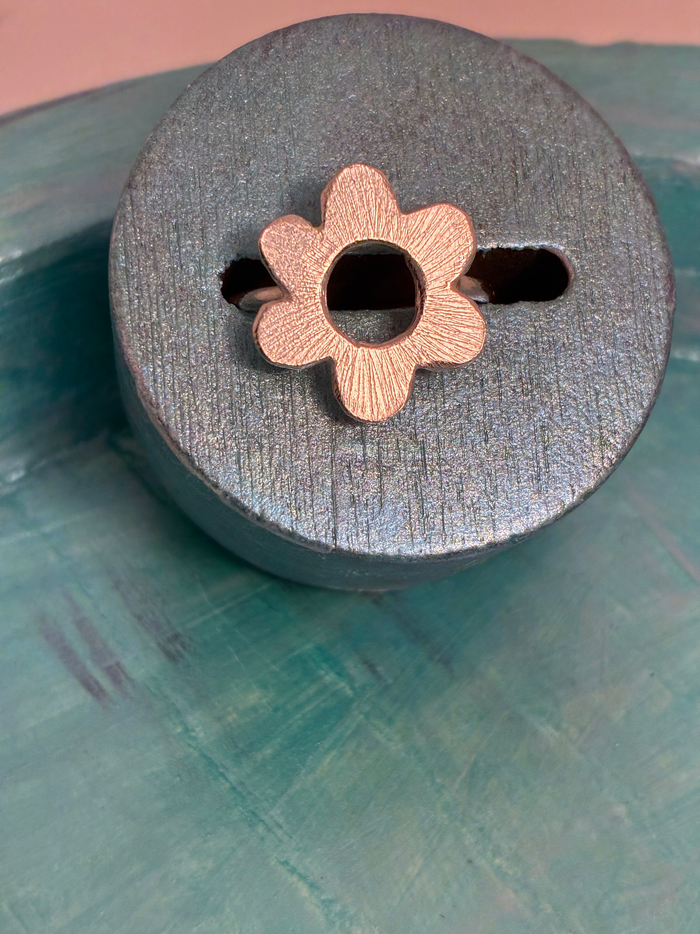 Thumbnail: Sterling silver halo flower ring 