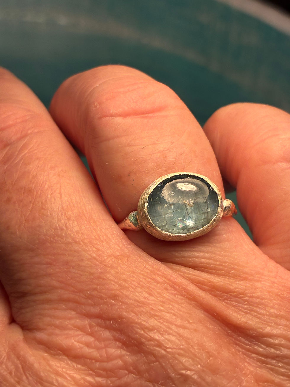 Thumbnail: Aqua kyanite ring