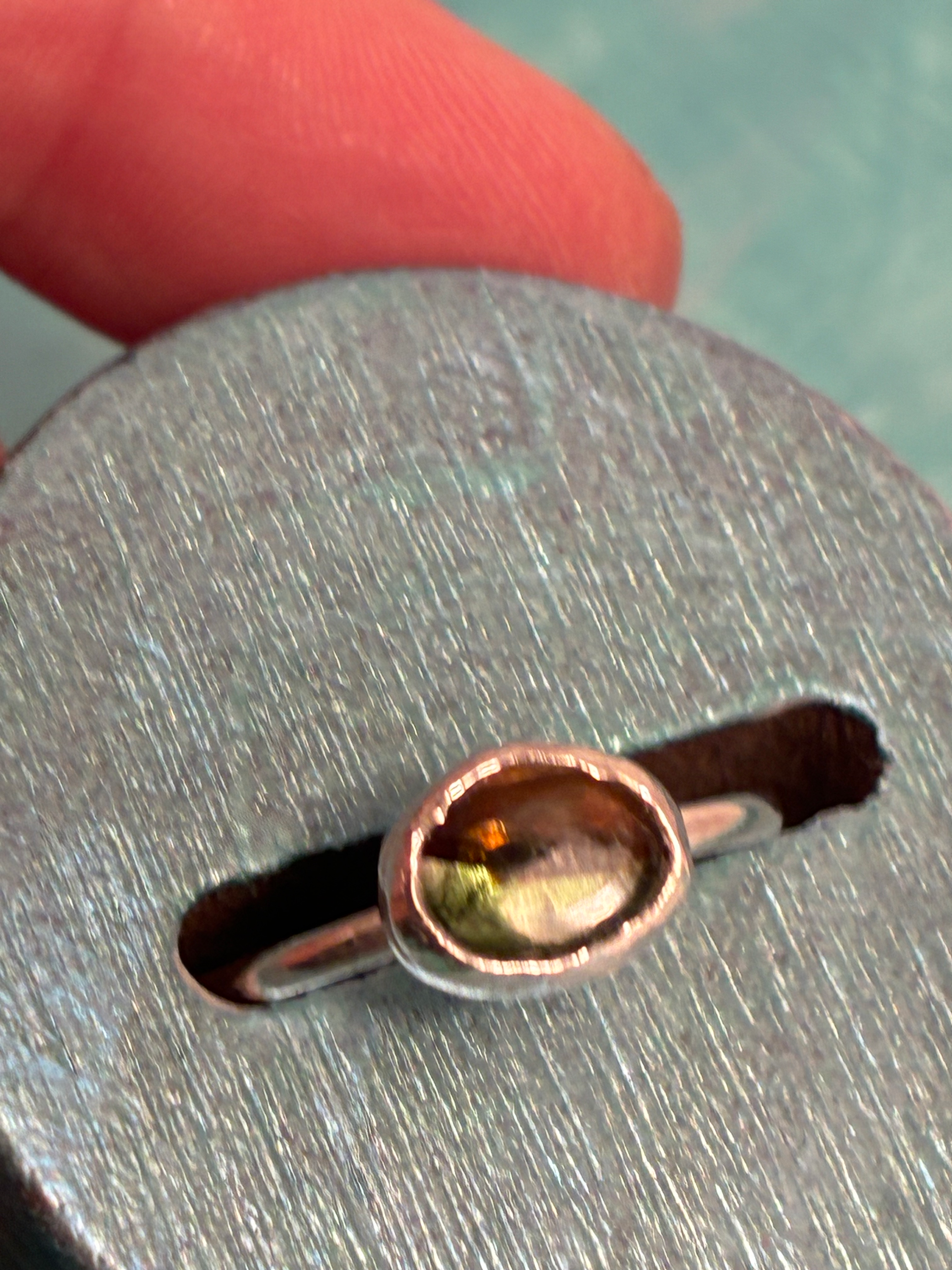 Sterling silver and watermelon tourmaline ring