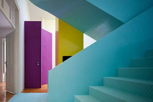 Casa colorida em block colors