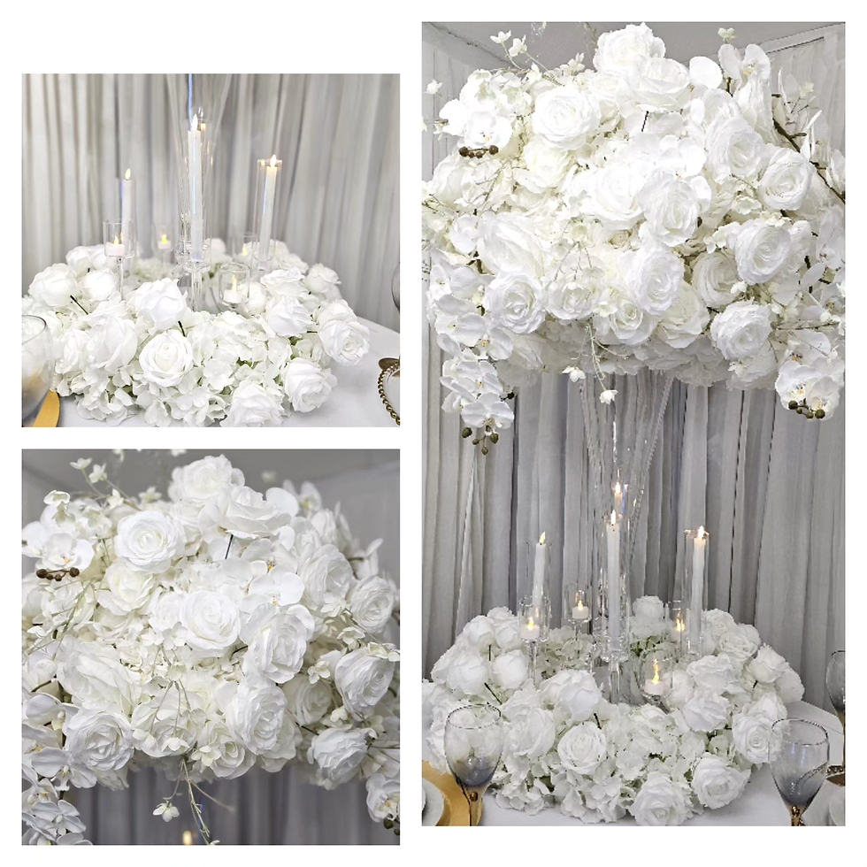 Thumbnail: Luxury glass aaiva centrepieces with flower ring and candles 
