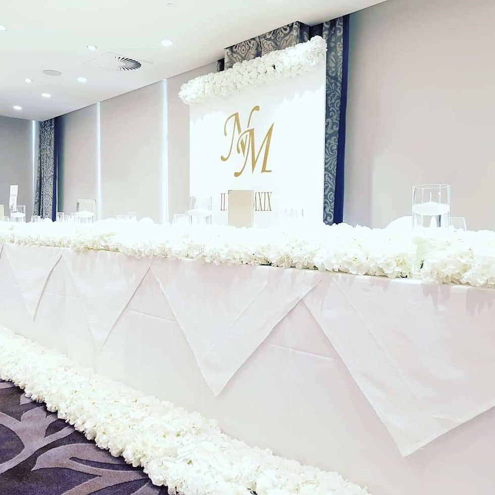 Thumbnail: Personalised backdrop with floral top and bottom runner