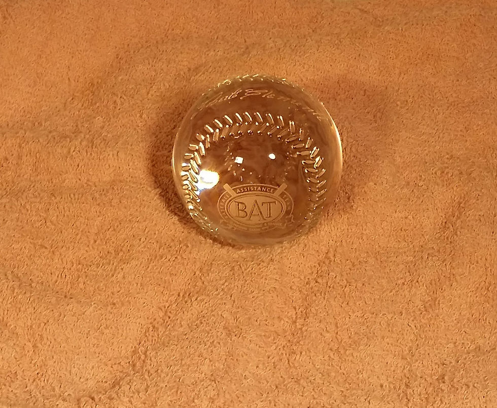 Thumbnail: Roberto Clemente (etched) Signed Tiffany & Co - Crystal Paperweight