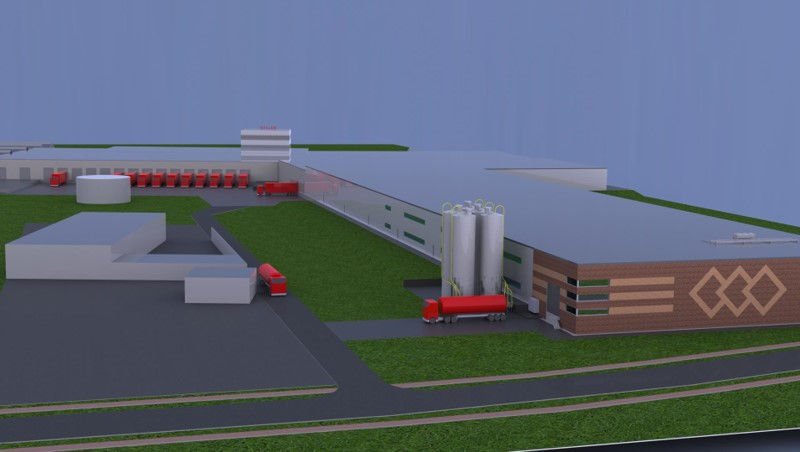 3d weergave buitenzijde fabriek