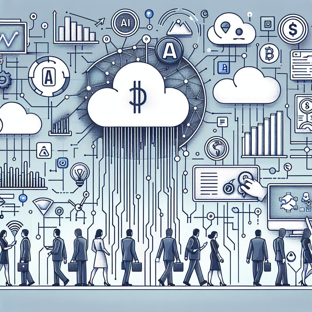 Title: Intersection of AI and Public Finances

In a contemporary flat, corporate-style illustration, a prominent tech CEO leads a well-known cryptocurrency effort, using artificial intelligence to identify and mitigate fraudulent and wasteful practices in government budgeting. The artwork reflects the inevitable legal and ethical complexities as they seek significant cuts in public spending. Set against a plain white background, the 2D linear image shows a convergence of artificial intelligence with governmental budgeting. It includes elements such as finance graphs, cloud data, and technology icons.

Additional elements symbolize various aspects of the process:

1) Graphs - representing the analysis of financial data
2) Programming codes - symbolizing the applicability of AI
3) Symbols of economy - reflecting the focus on government budgets