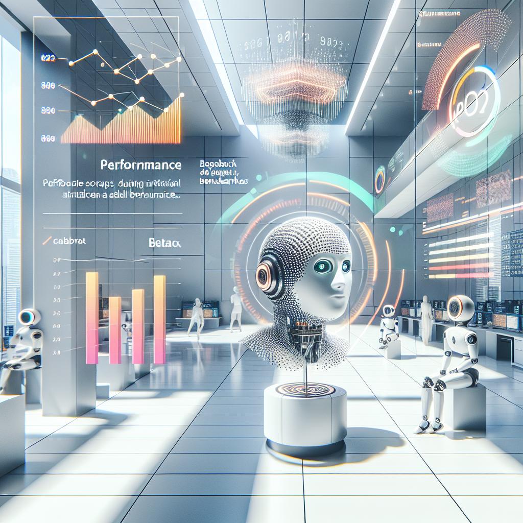 Visualize an image with a corporate and modern style showing the cutting-edge technological environment that involves artificial intelligence and chatbot interfaces. The scene is set in pure white, textureless background with a 2D, linear perspective. The primary focus should be on the DeepSeek model set apart due to its distinction from western rivals. Key elements include performance graphs illustrating the superiority of the DeepSeek model in benchmarks, the DeepSeek logo to reinforce the brand identity, chatbot interface as a practical application of the technology, and the use of vibrant colors to hog attention and convey dynamism.