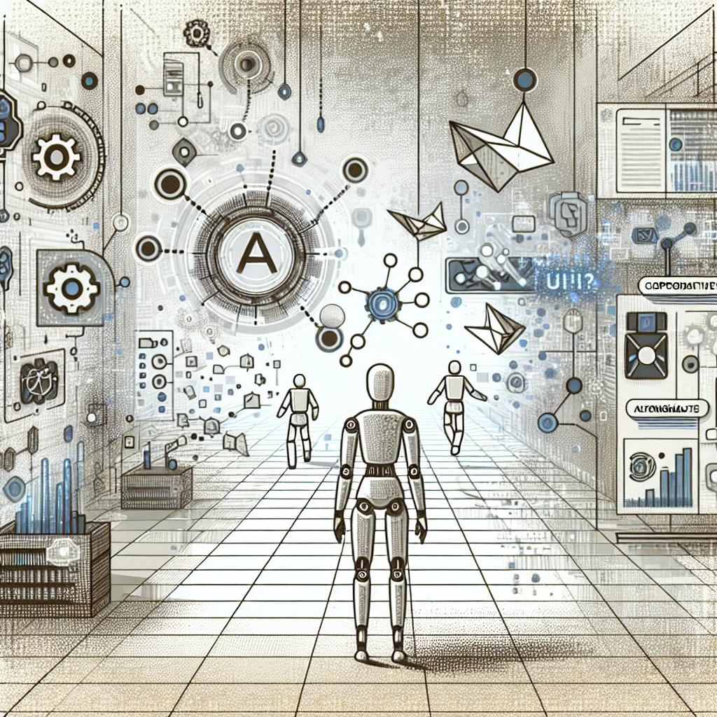 Generate a 2D, linear perspective image in a corporative, vector, and flat art style. The setting is a futuristic depiction of autonomous AI agents operating within a decentralized digital environment. The background is textured, white, and contains floating graphics and data representing real-time automation. Various blockchain icons symbolize the Sui technology and autonomous AI elements illustrate the presence of autonomous agents. Do not include any kind of text or captions on this image.